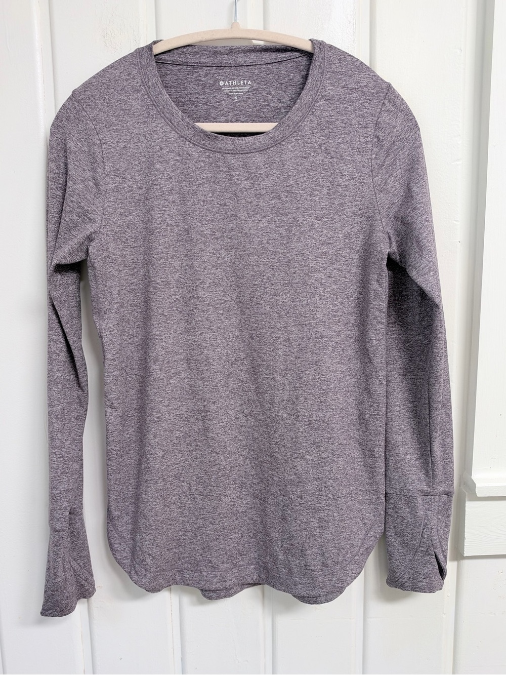 Athleta Uptempo Long Sleeve Top Purple Heather Activewear Small